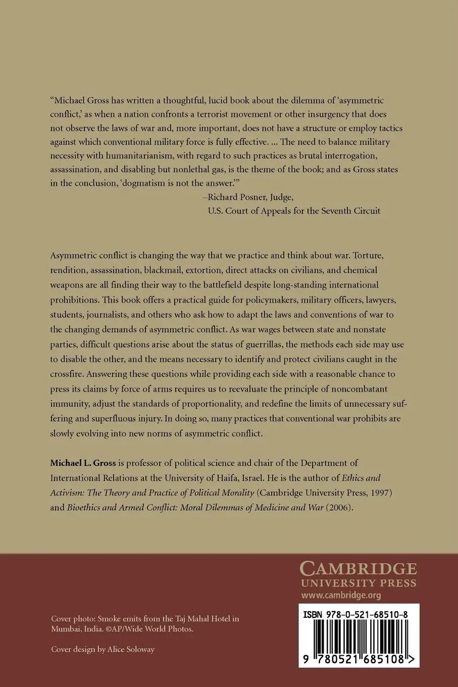 Rückseite: 9780521685108 | Moral Dilemmas of Modern War | Michael L. Gross | Taschenbuch | 2010