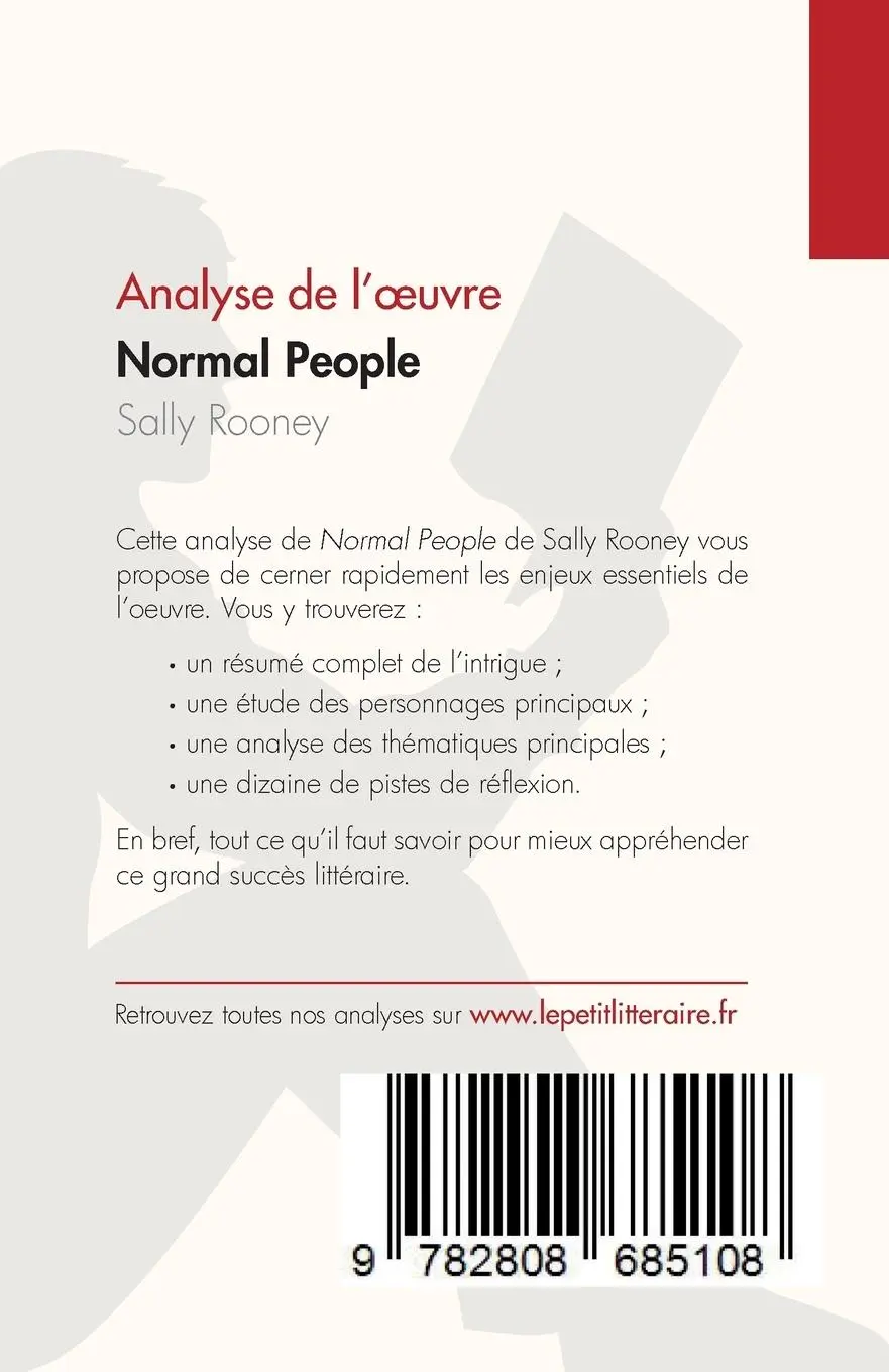 Rückseite: 9782808685108 | Normal People de Sally Rooney (Analyse de l'¿uvre) | Cassandra Gibbons