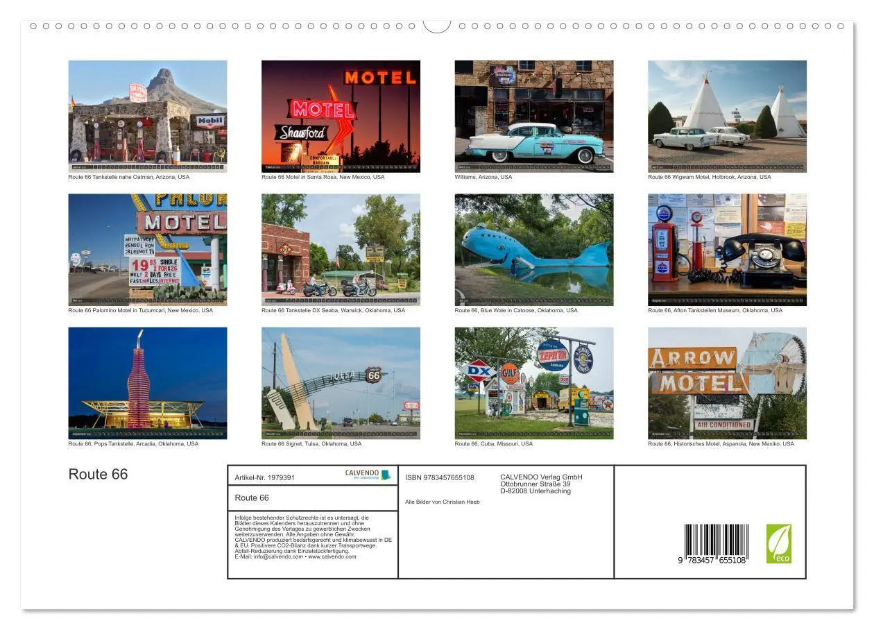 Bild: 9783457655108 | Route 66 (hochwertiger Premium Wandkalender 2026 DIN A2 quer),...