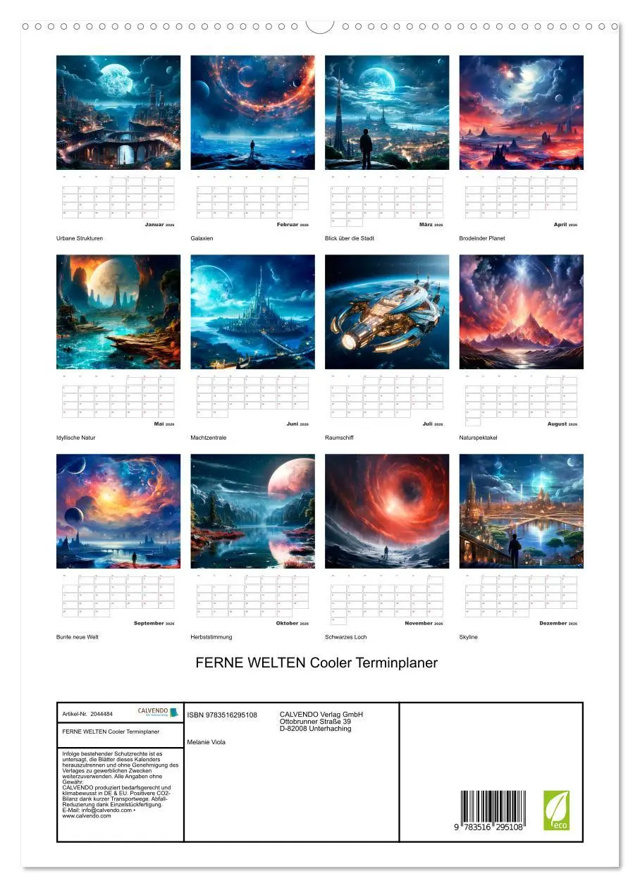 Bild: 9783516295108 | FERNE WELTEN Cooler Terminplaner (hochwertiger Premium Wandkalender...
