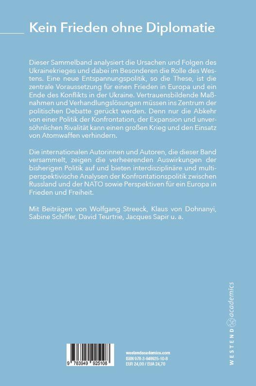 Rückseite: 9783949925108 | Ukrainekrieg | Warum Europa eine neue Entspannungspolitik braucht