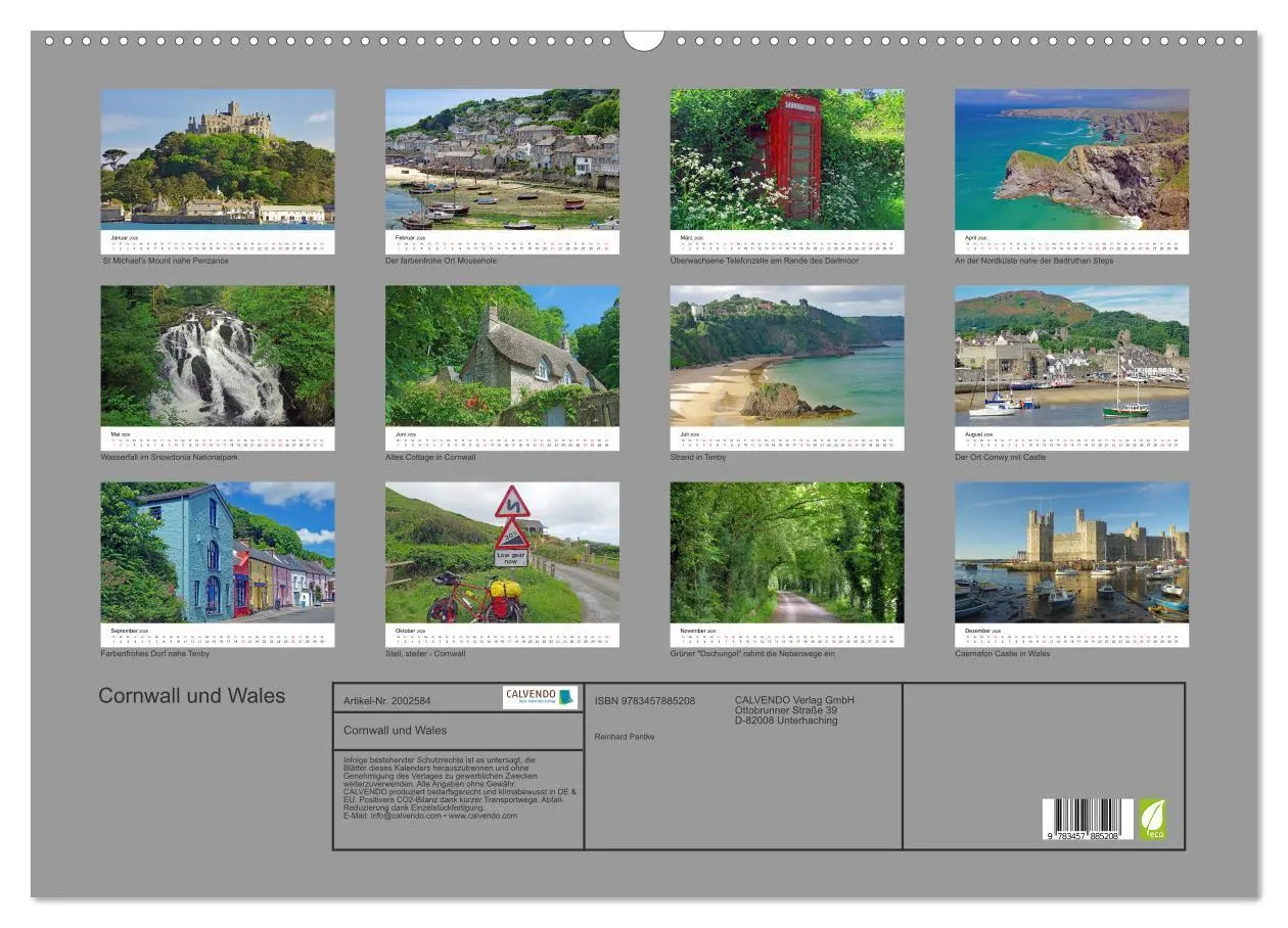 Bild: 9783457885208 | Cornwall und Wales (Wandkalender 2026 DIN A2 quer), CALVENDO...