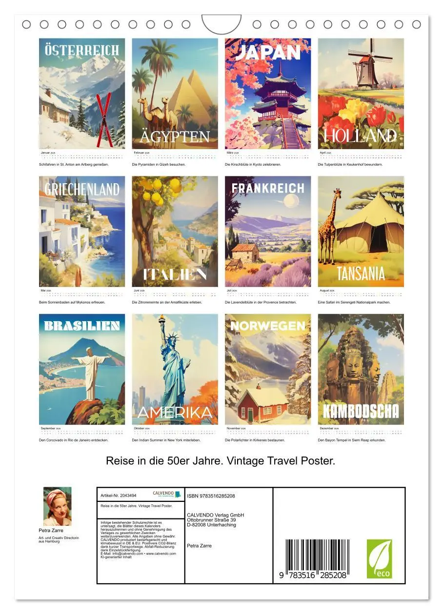 Bild: 9783516285208 | Reise in die 50er Jahre. Vintage Travel Poster. (Wandkalender 2026...