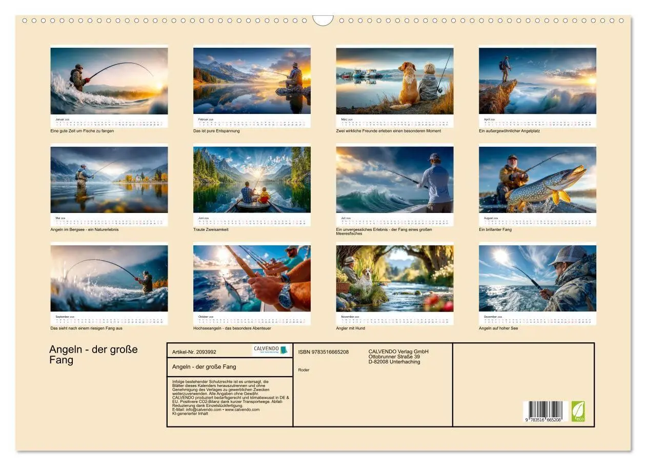 Bild: 9783516665208 | Angeln - der große Fang (Wandkalender 2026 DIN A2 quer), CALVENDO...