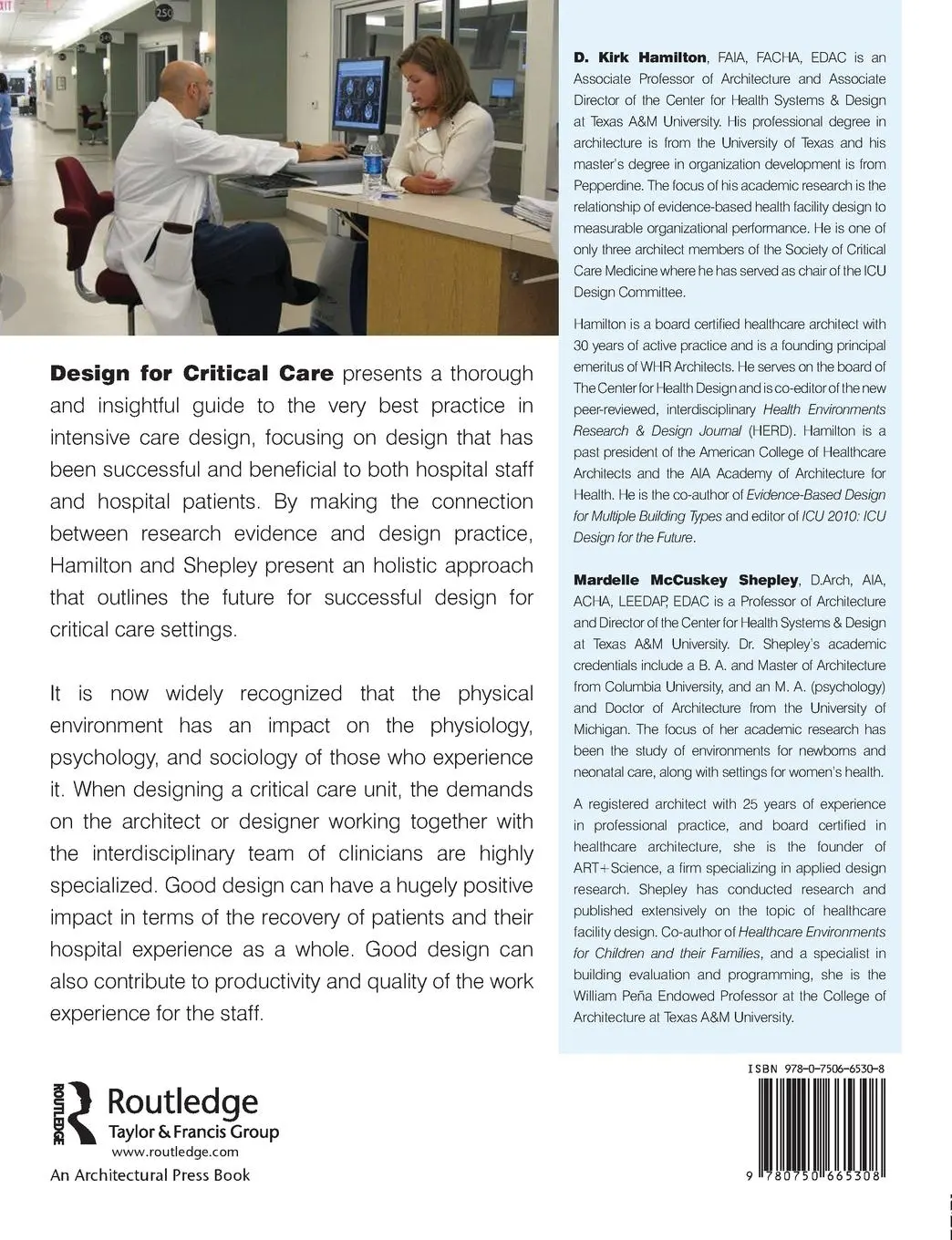 Rückseite: 9780750665308 | Design for Critical Care | An Evidence-Based Approach | Taschenbuch