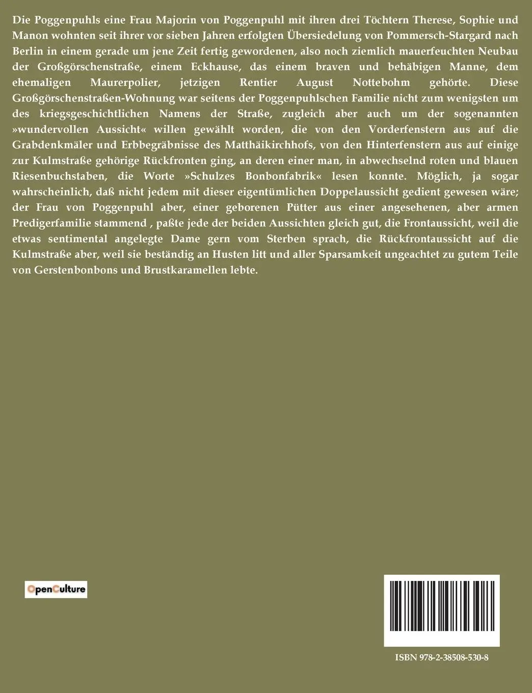 Rückseite: 9782385085308 | Die Poggenpuhls | Ein adliges Erbe im Wandel der Zeit | Fontane | Buch