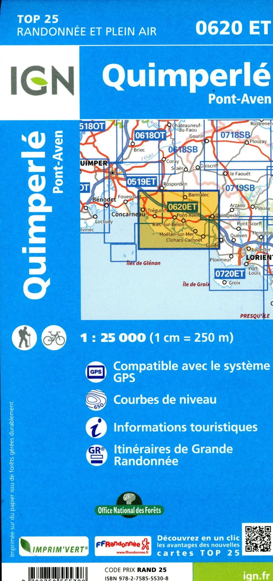 Bild: 9782758555308 | 0620ET Quimperlé Pont-Aven | 1:25000 | (Land-)Karte | Französisch