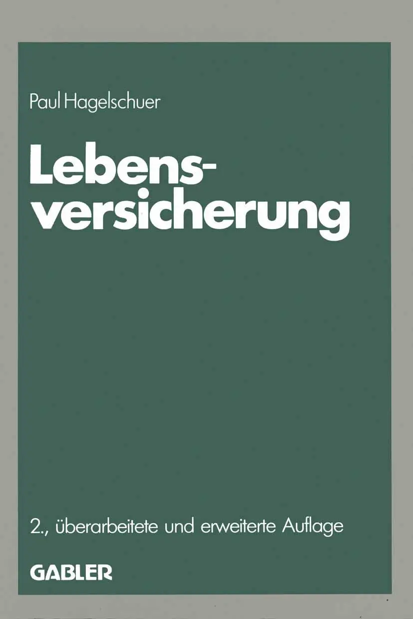 Cover: 9783409285308 | Lebensversicherung | Paul B. Hagelschuer | Taschenbuch | 243 S. | 1986