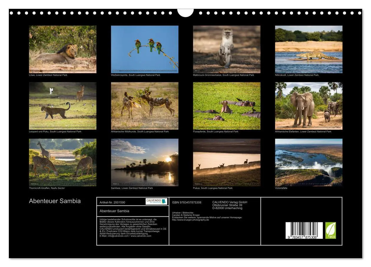 Bild: 9783457875308 | Abenteuer Sambia (Wandkalender 2026 DIN A3 quer), CALVENDO...