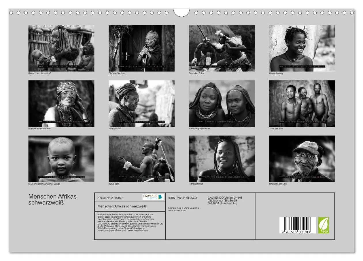 Bild: 9783516035308 | Menschen Afrikas schwarzweiß (Wandkalender 2026 DIN A3 quer),...