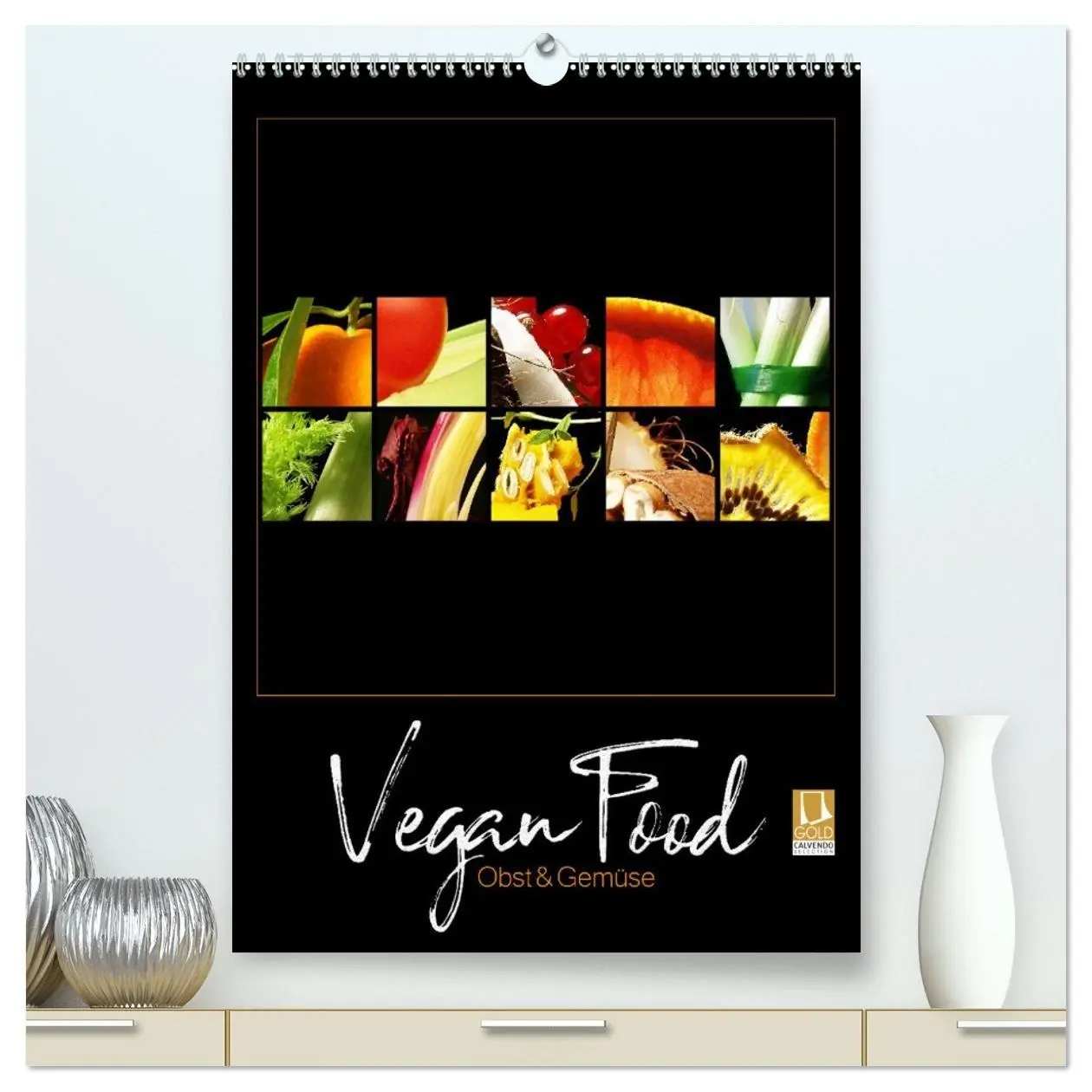 Cover: 9783569505308 | Vegan Food Kalender - Obst und Gemüse auf Schwarz (hochwertiger...