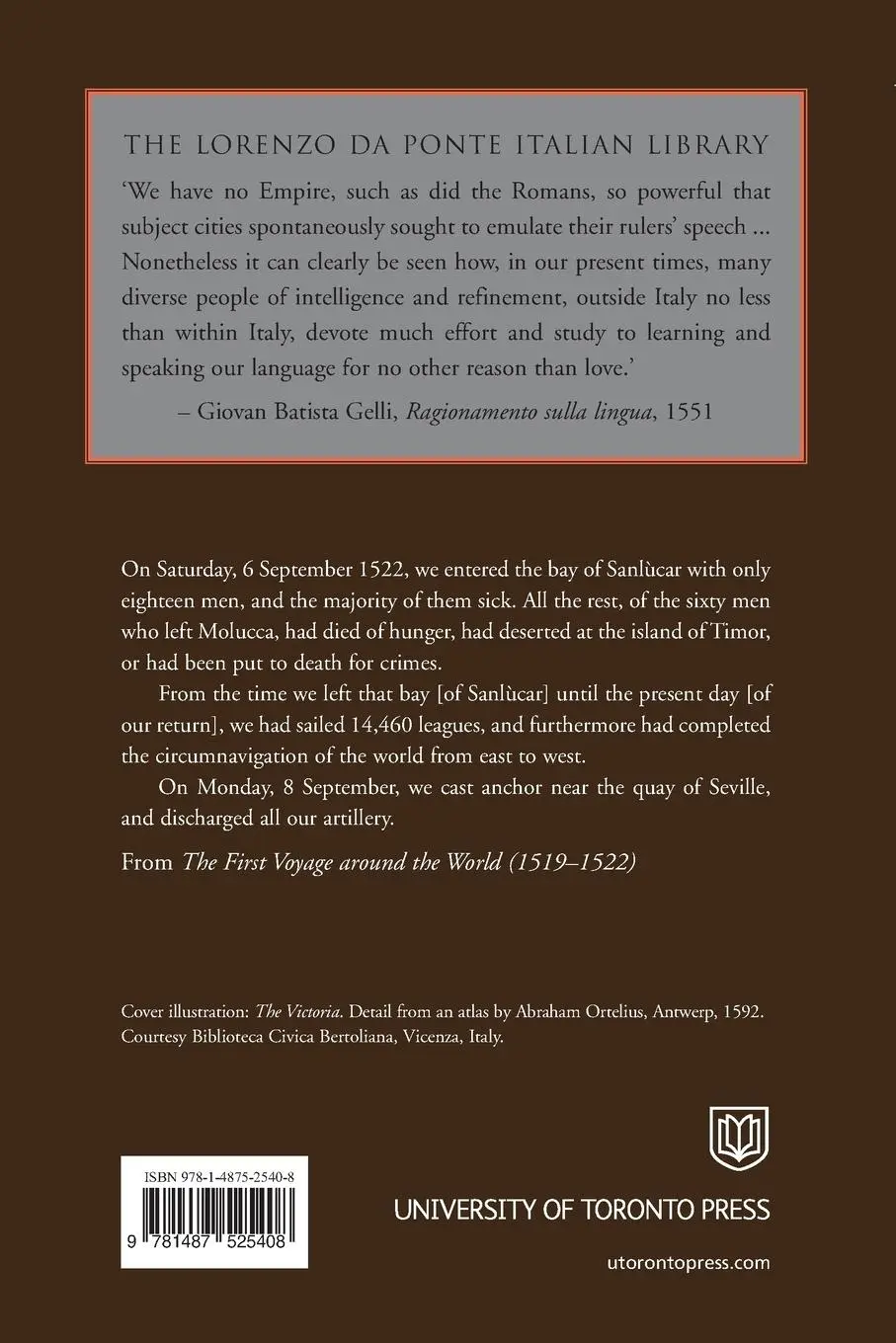 Rückseite: 9781487525408 | The First Voyage Around the World, 1519-1522 | Antonio Pigafetta