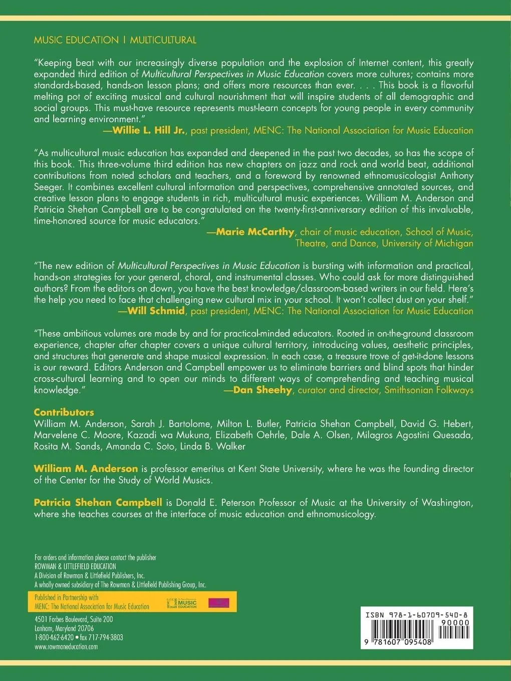 Rückseite: 9781607095408 | Multicultural Perspectives in Music Education | Anderson (u. a.)