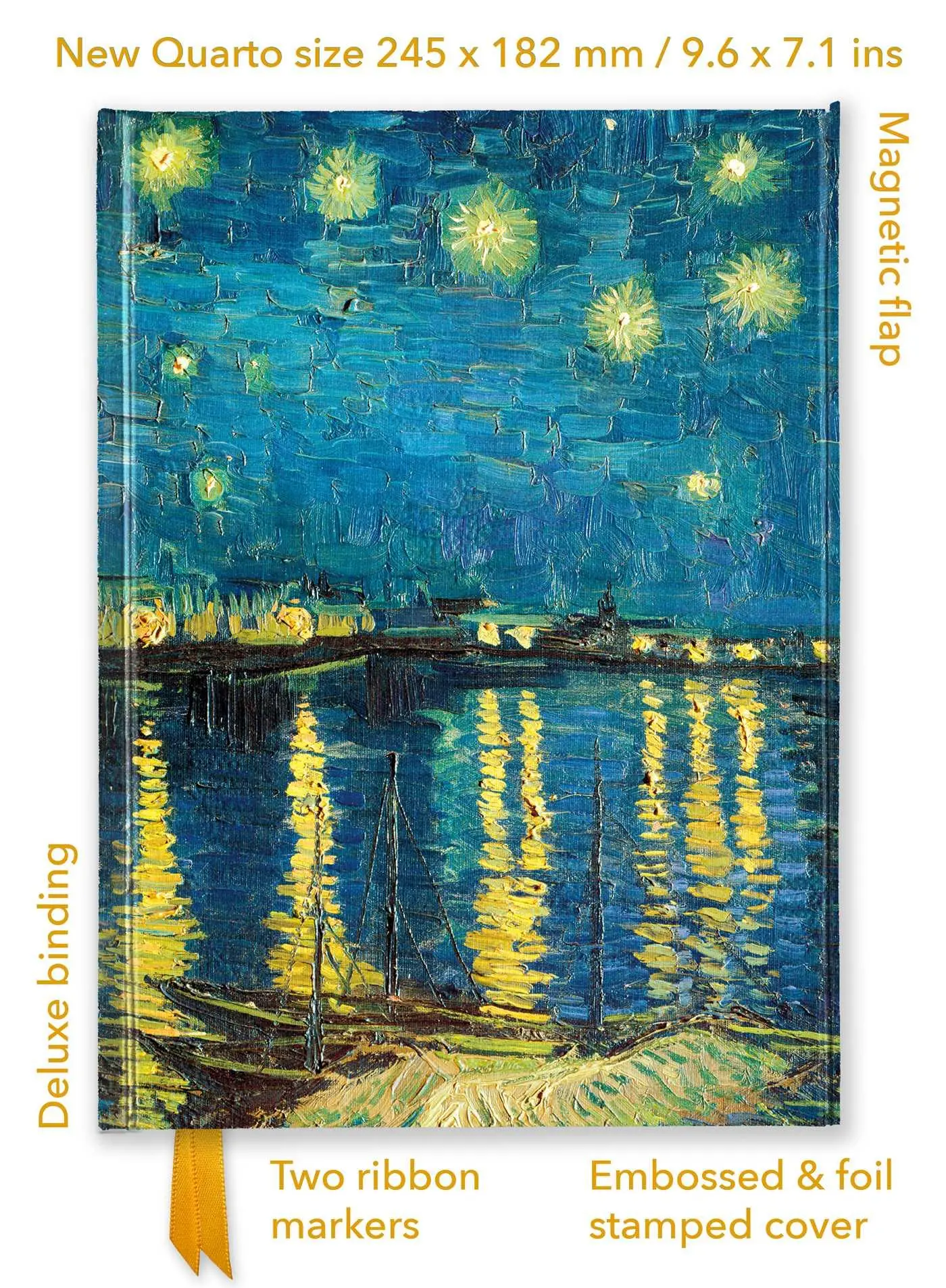 Cover: 9781835625408 | Vincent Van Gogh: Starry Night Over the Rhône (Foiled Quarto Journal)