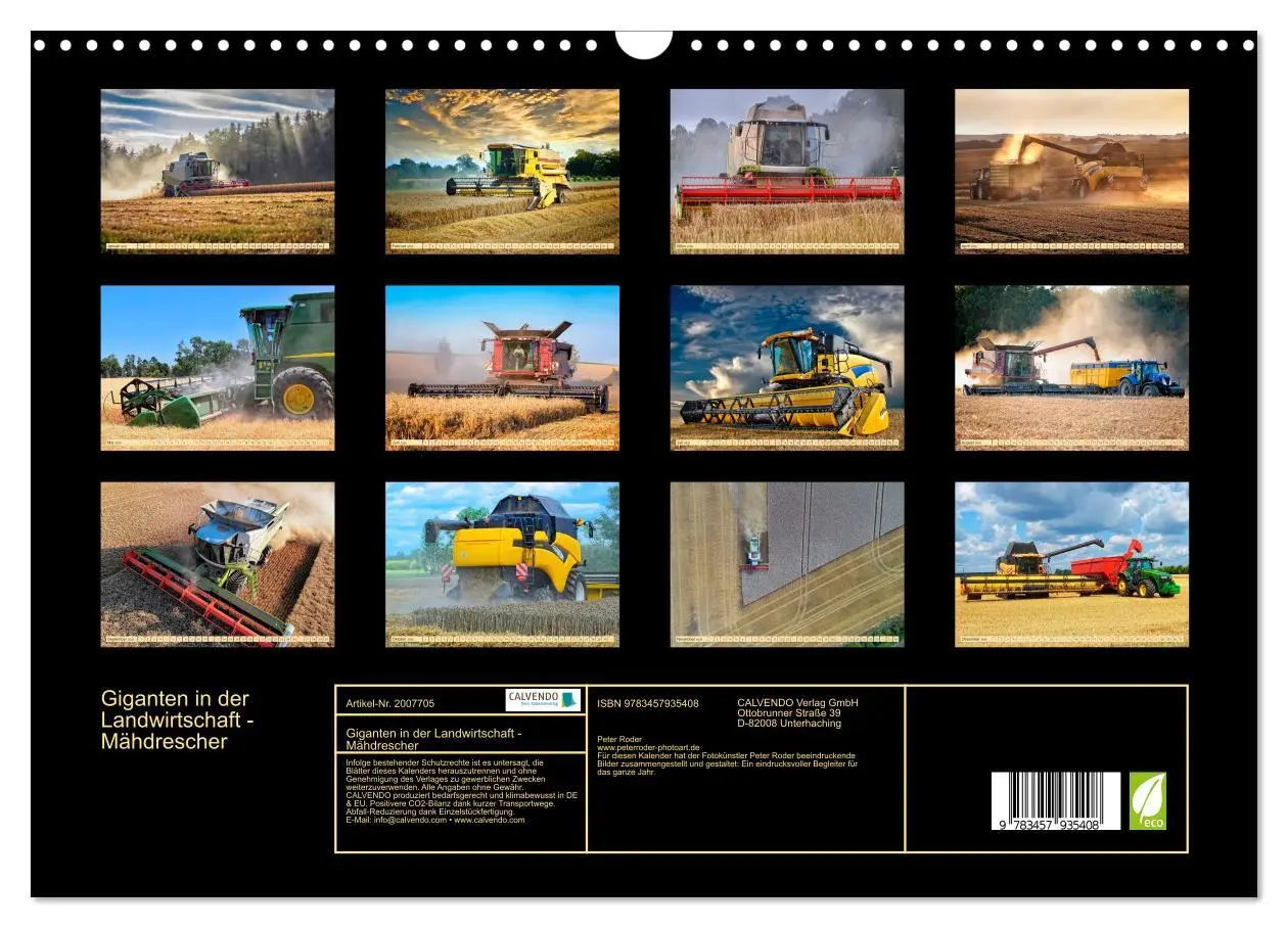 Bild: 9783457935408 | Giganten in der Landwirtschaft - Mähdrescher (Wandkalender 2026 DIN...