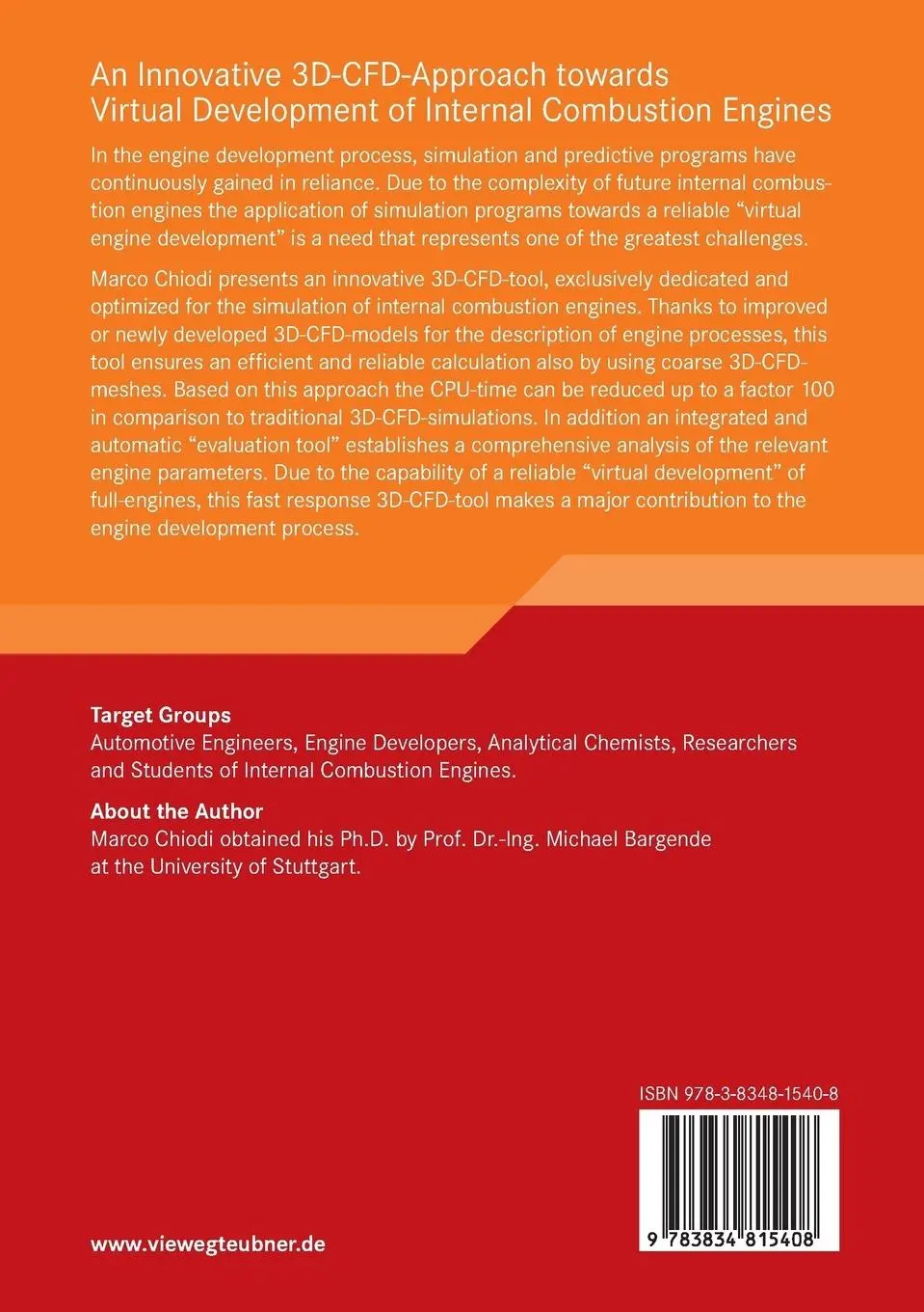 Rückseite: 9783834815408 | An Innovative 3D-CFD-Approach towards Virtual Development of...