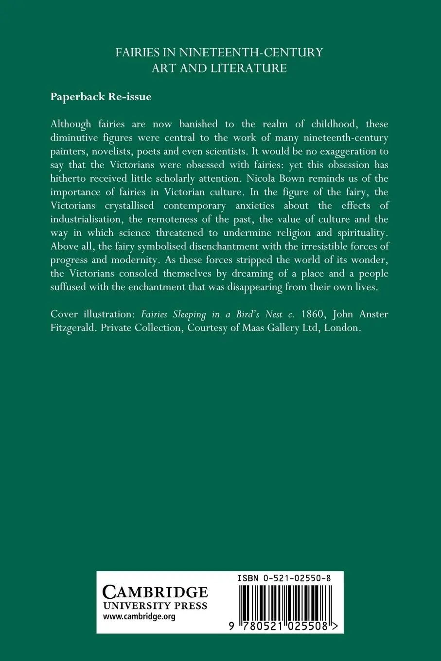 Rückseite: 9780521025508 | Fairies in Nineteenth-Century Art and Literature | Nicola Bown | Buch