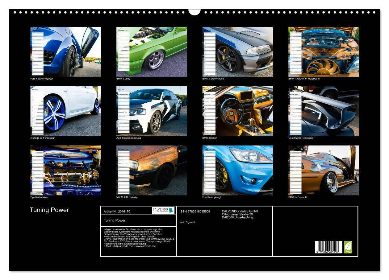 Bild: 9783516015508 | Tuning Power (Wandkalender 2026 DIN A2 quer), CALVENDO Monatskalender