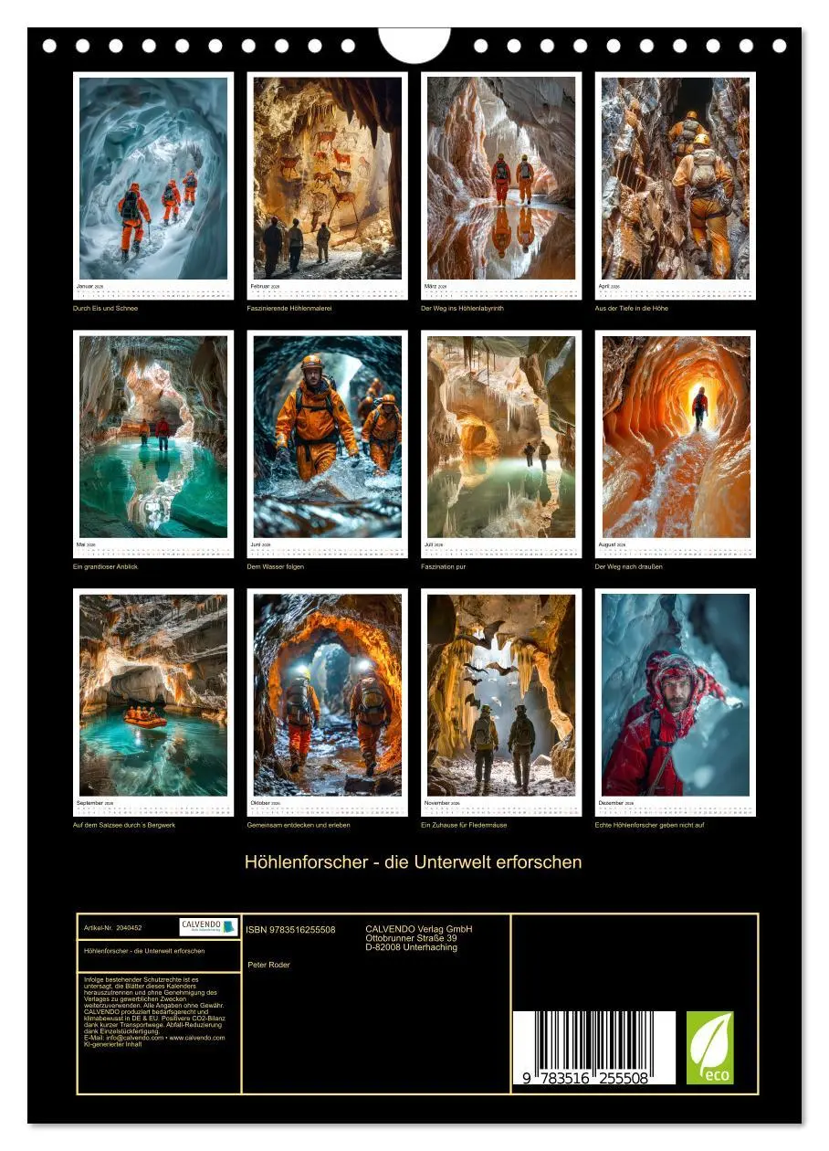 Bild: 9783516255508 | Höhlenforscher - die Unterwelt erforschen (Wandkalender 2026 DIN A4...