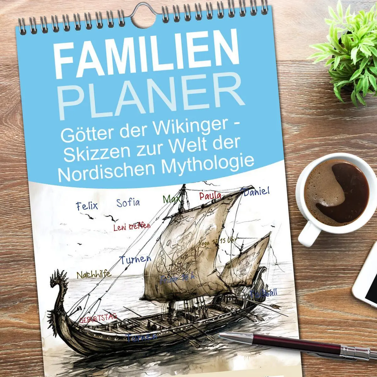 Bild: 9783516495508 | Familienplaner 2026 - Götter der Wikinger - Skizzen zur Welt der...