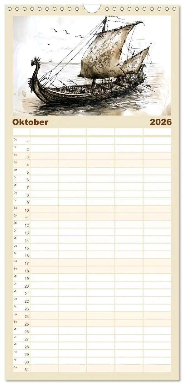 Bild: 9783516495508 | Familienplaner 2026 - Götter der Wikinger - Skizzen zur Welt der...