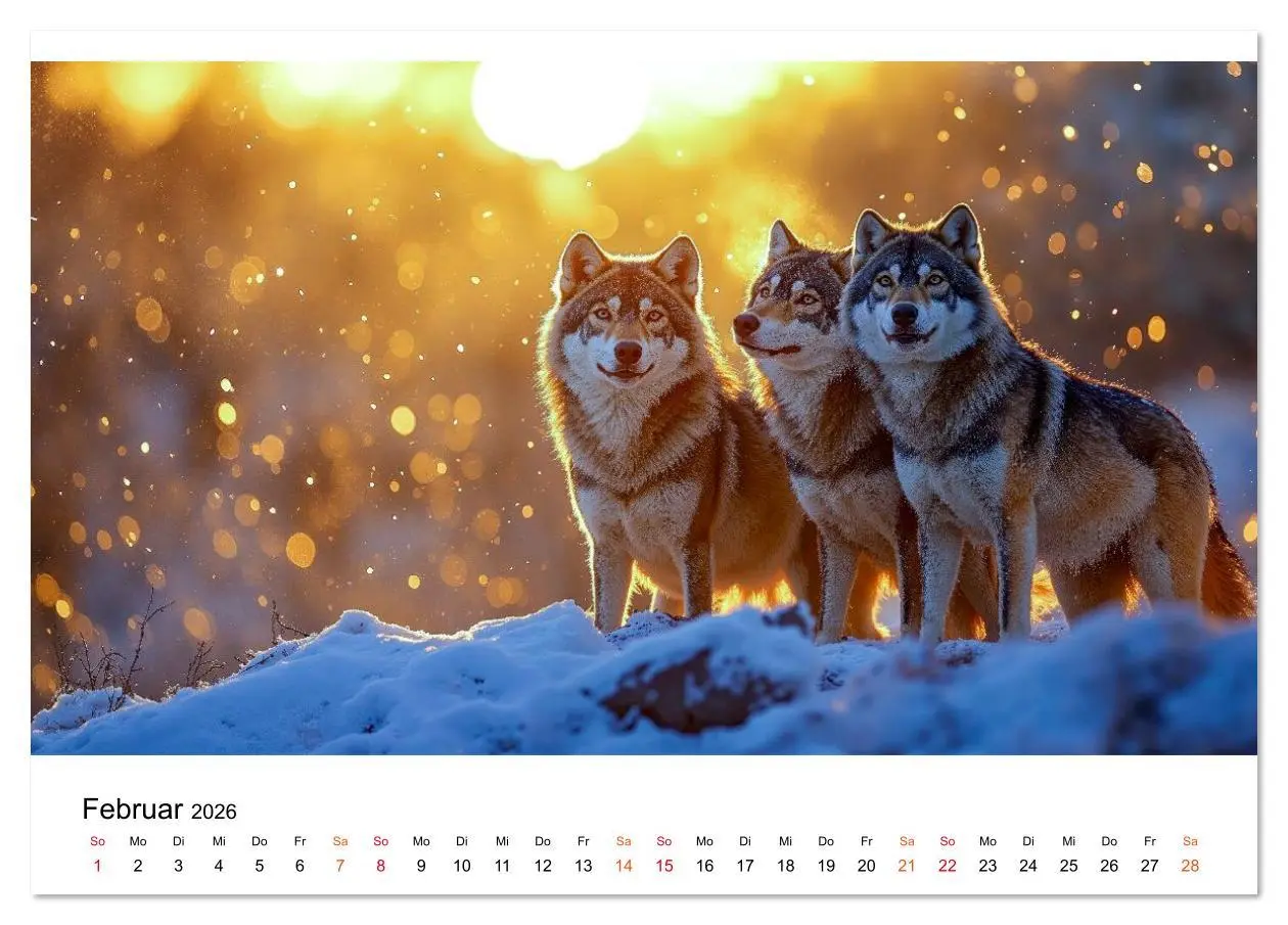 Bild: 9783516635508 | Im Reich der Wölfe (Tischkalender 2026 DIN A5 quer), CALVENDO...