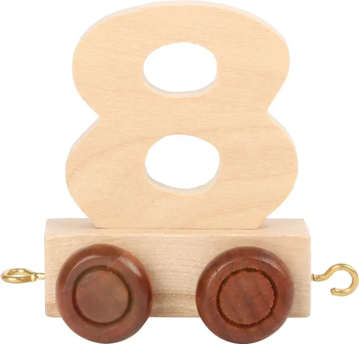 Cover: 4020972105608 | small foot 10560 - Zahlenzug 8, Holz, Natur, Anhänger, Höhe: 6 cm
