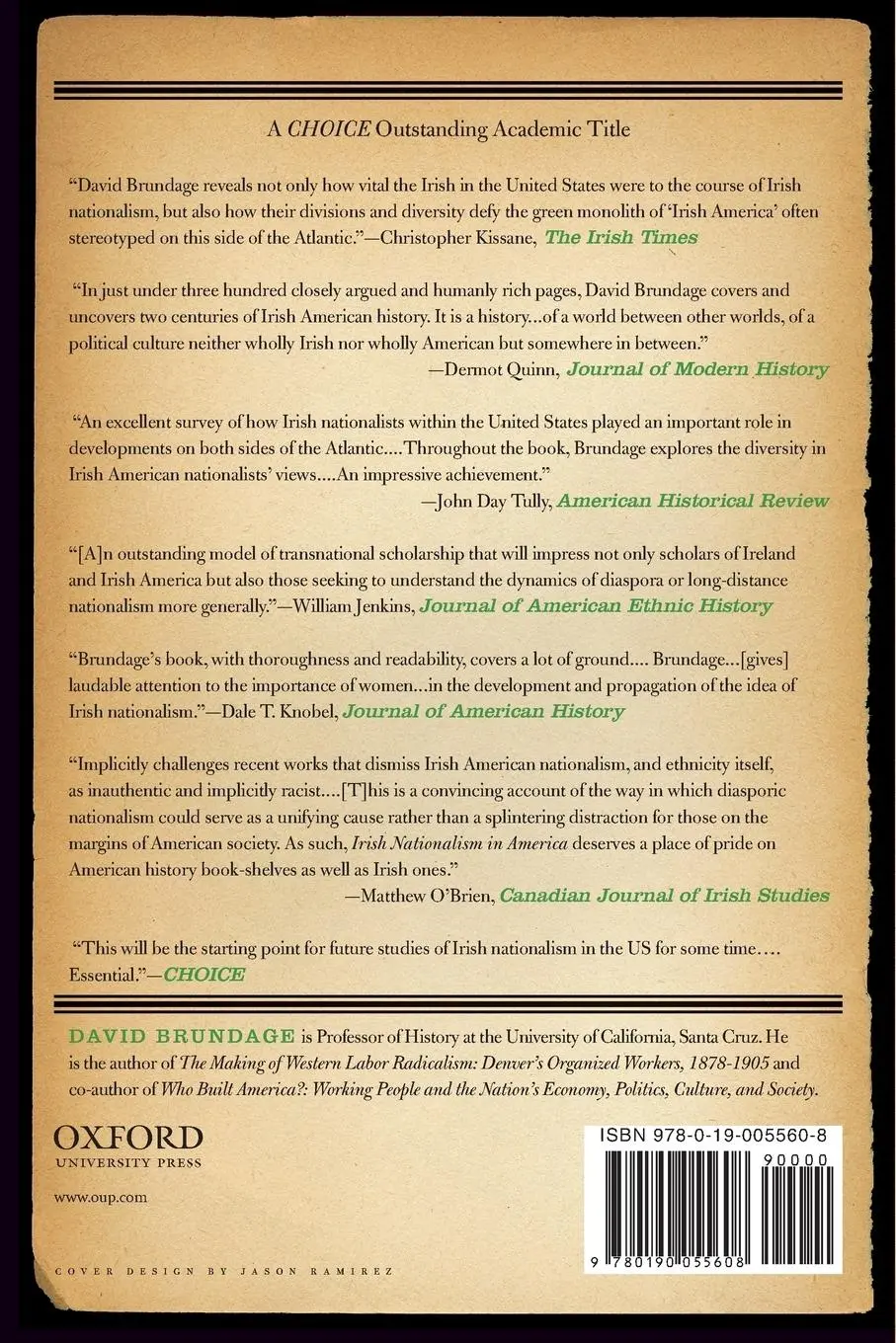 Rückseite: 9780190055608 | Irish Nationalists in America | The Politics of Exile, 1798-1998