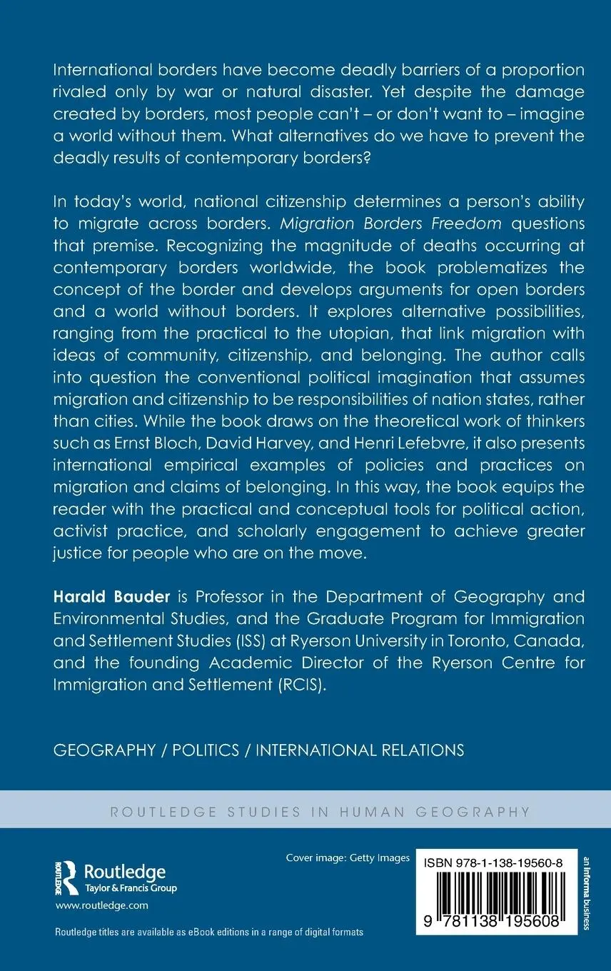 Rückseite: 9781138195608 | Migration Borders Freedom | Harald Bauder | Buch | Englisch | 2016