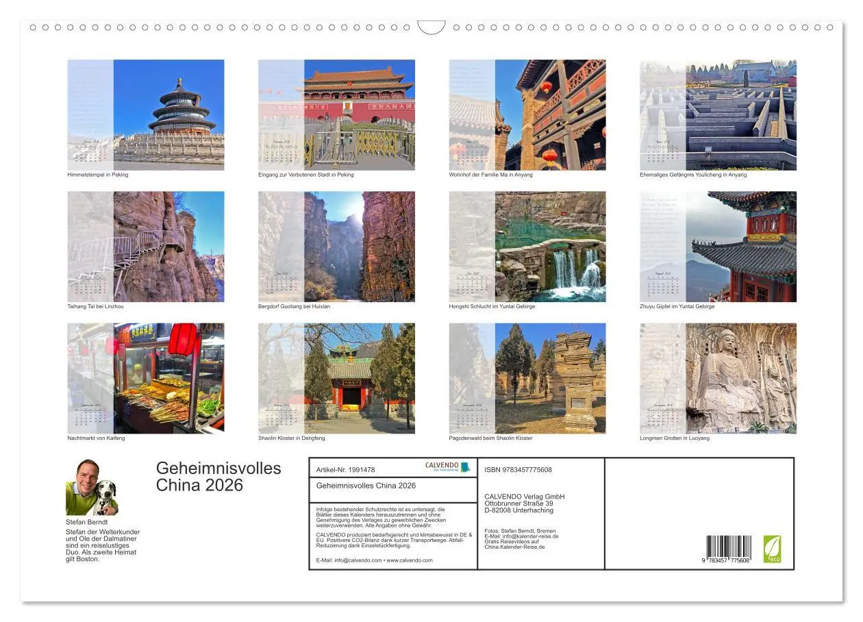 Bild: 9783457775608 | Geheimnisvolles China 2026 (Wandkalender 2026 DIN A2 quer),...