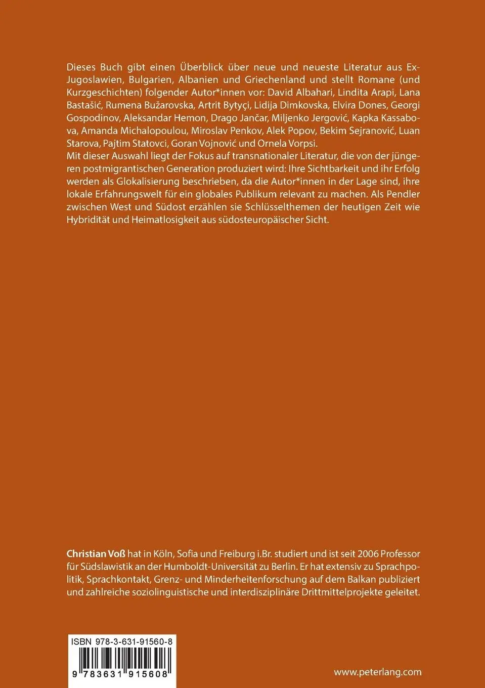 Rückseite: 9783631915608 | Die Glokalisierung der südosteuropäischen Literaturen im 21....
