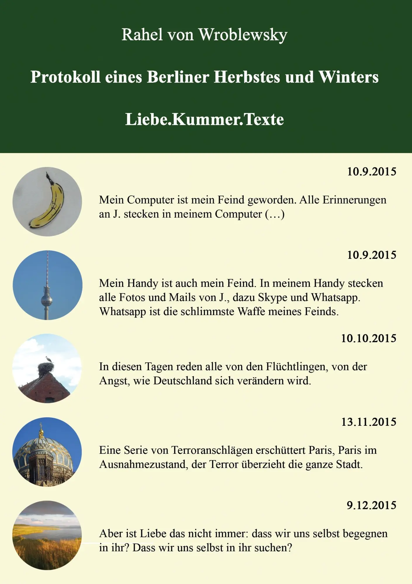 Cover: 9783734595608 | Protokoll eines Berliner Herbstes und Winters | Liebe.Kummer.Texte