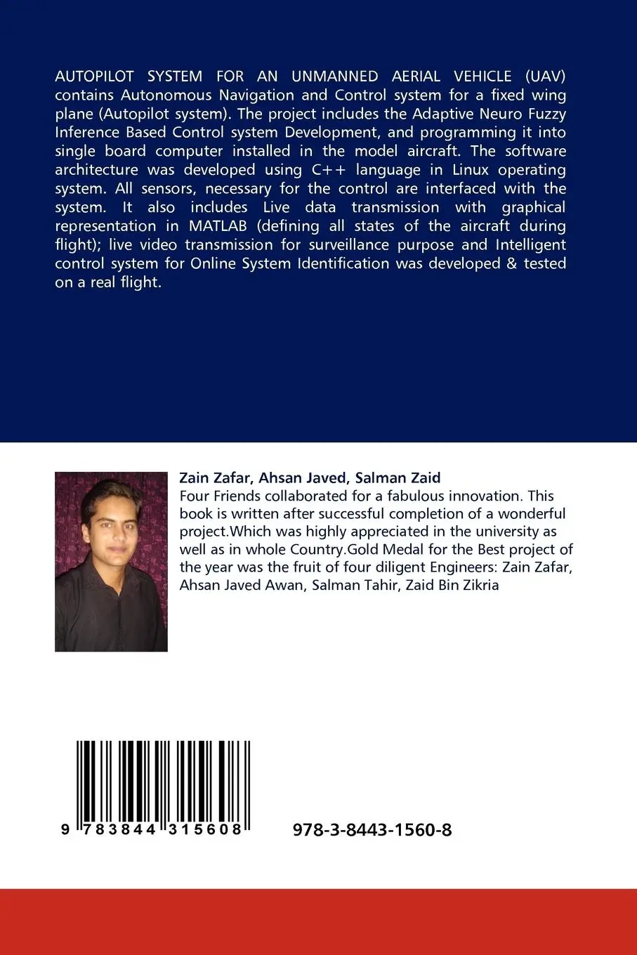 Rückseite: 9783844315608 | AUTOPILOT SYSTEM FOR AN UNMANNED AERIAL VEHICLE (UAV) | Zafar (u. a.)