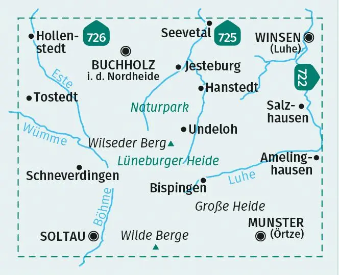 Bild: 9783991215608 | KOMPASS Wanderkarte 718 Lüneburger Heide 1:50.000 | GmbH | 2 Bde/Tle