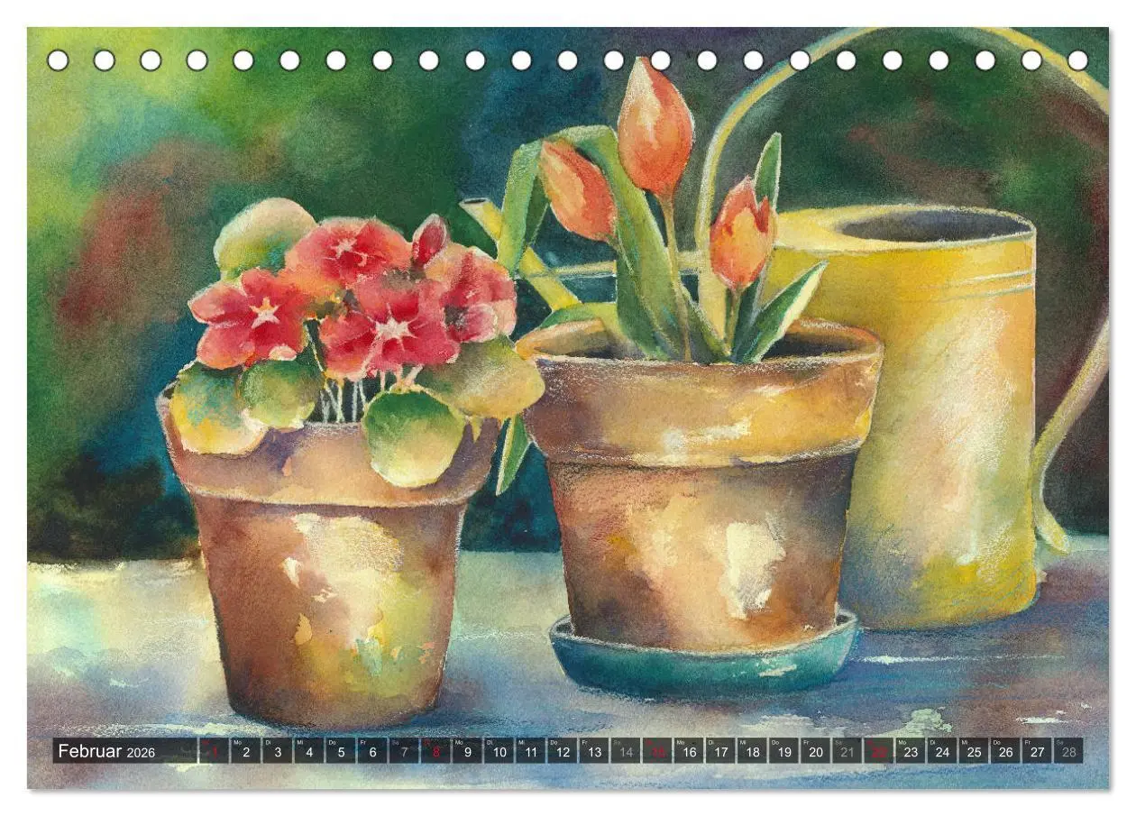 Bild: 9783457905708 | Garten Aquarelle (Tischkalender 2026 DIN A5 quer), CALVENDO...