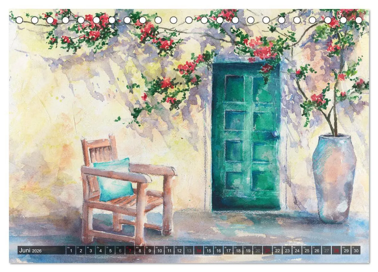 Bild: 9783457905708 | Garten Aquarelle (Tischkalender 2026 DIN A5 quer), CALVENDO...