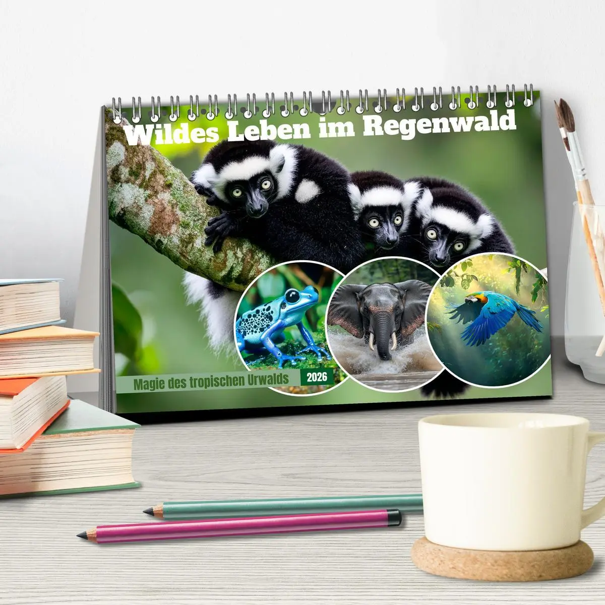 Bild: 9783516235708 | Wildes Leben im Regenwald (Tischkalender 2026 DIN A5 quer),...