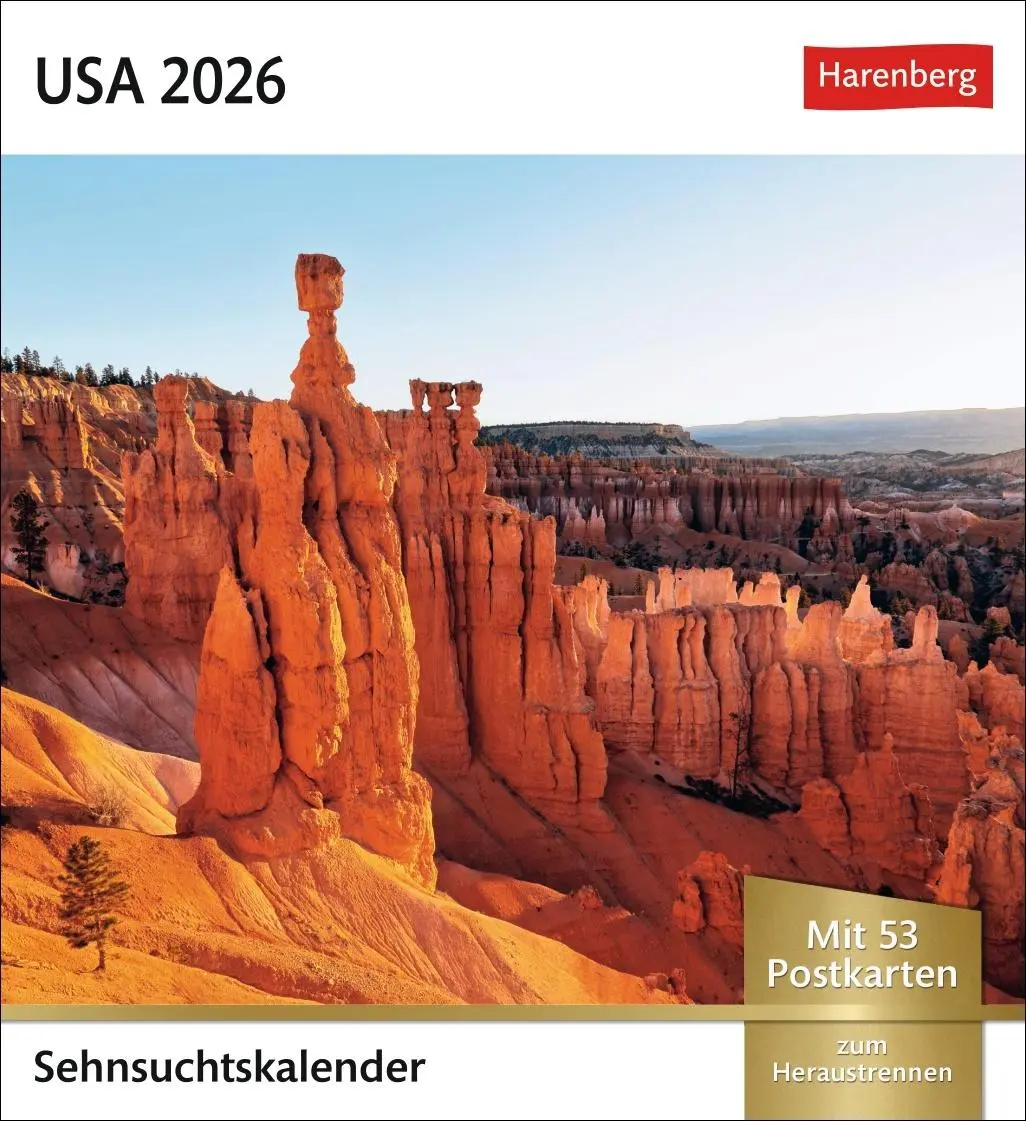 Cover: 9783840035708 | USA Sehnsuchtskalender 2026 - Wochenkalender mit 53 Postkarten | 54 S.