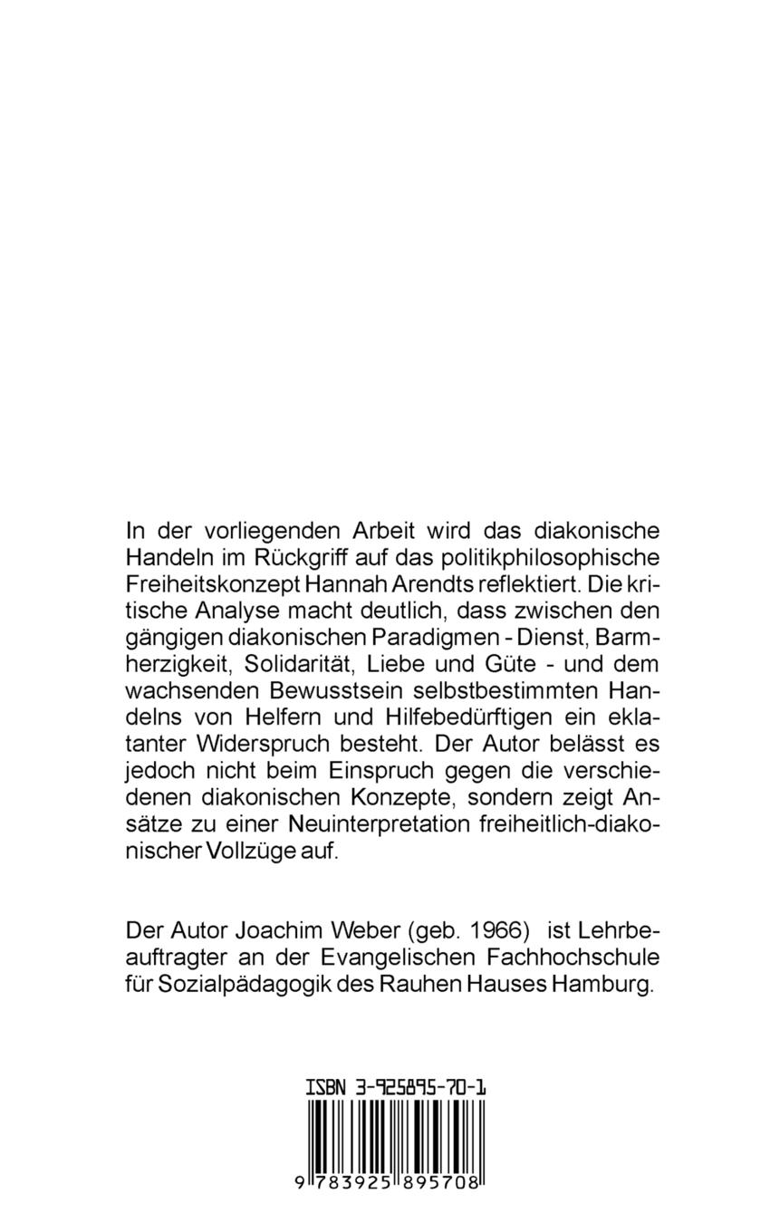 Rückseite: 9783925895708 | Diakonie in Freiheit ? | Eine Kritik diakonischen Selbstverständnisses