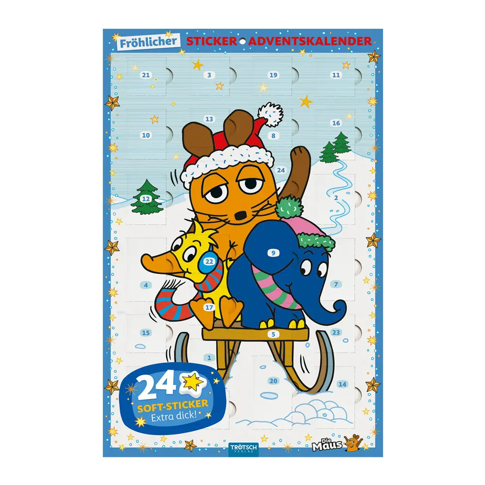 Cover: 9783988025708 | TRÖTSCH - Sticker-Adventskalender "Die Maus " Weihnachtskalender...