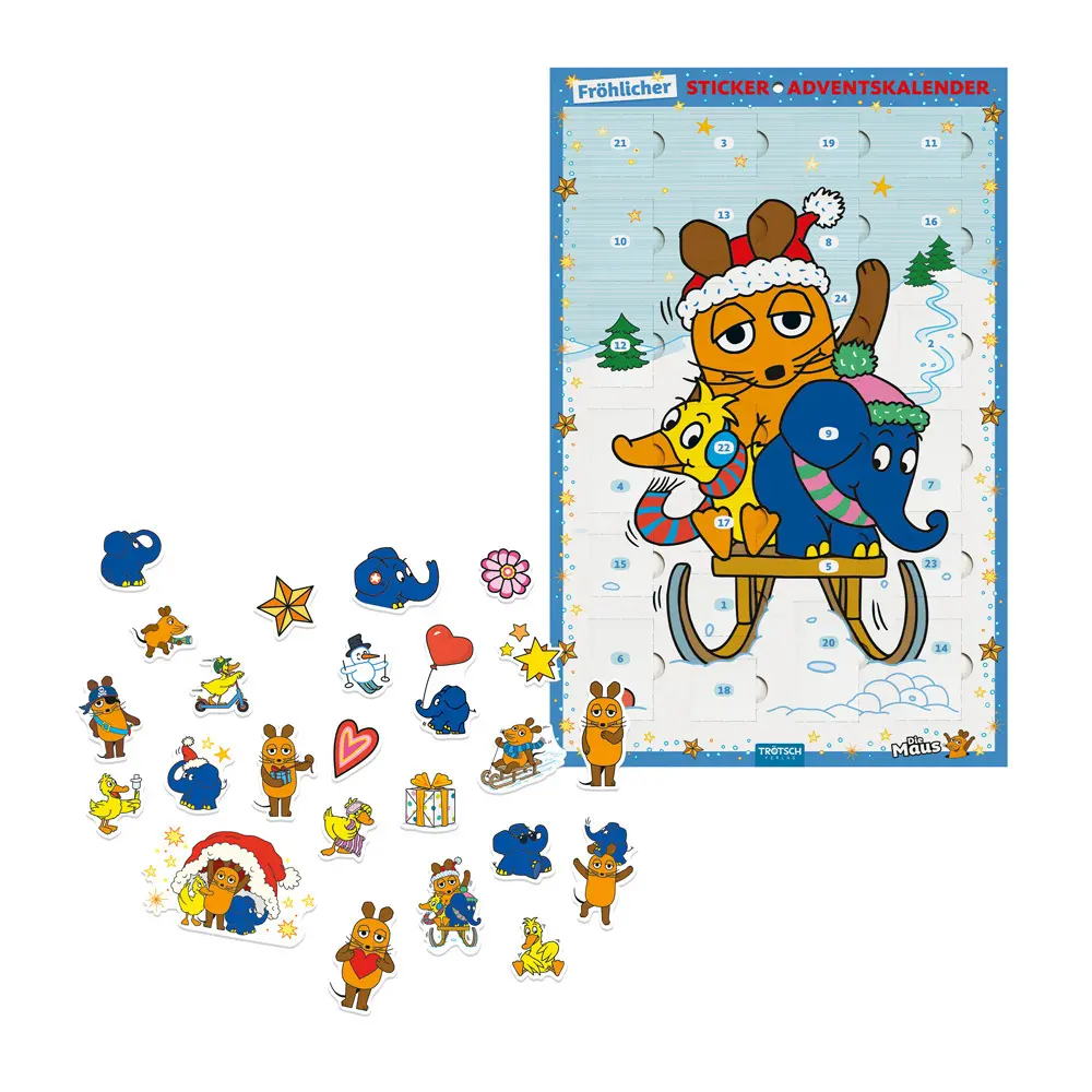Bild: 9783988025708 | TRÖTSCH - Sticker-Adventskalender "Die Maus " Weihnachtskalender...