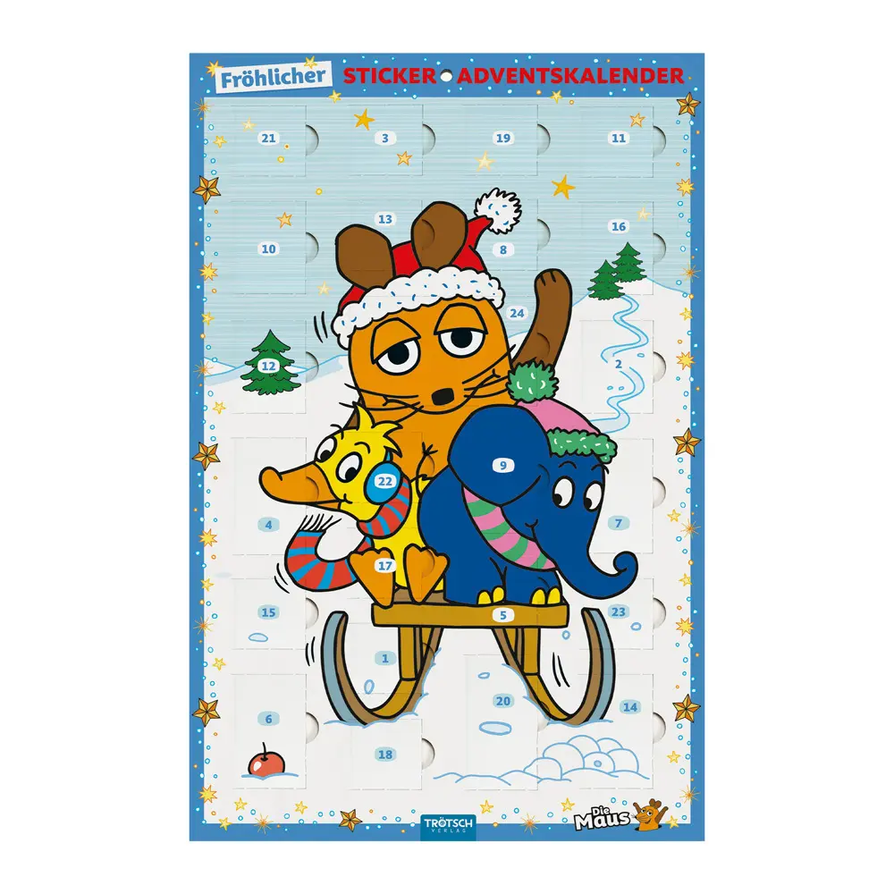 Bild: 9783988025708 | TRÖTSCH - Sticker-Adventskalender "Die Maus " Weihnachtskalender...