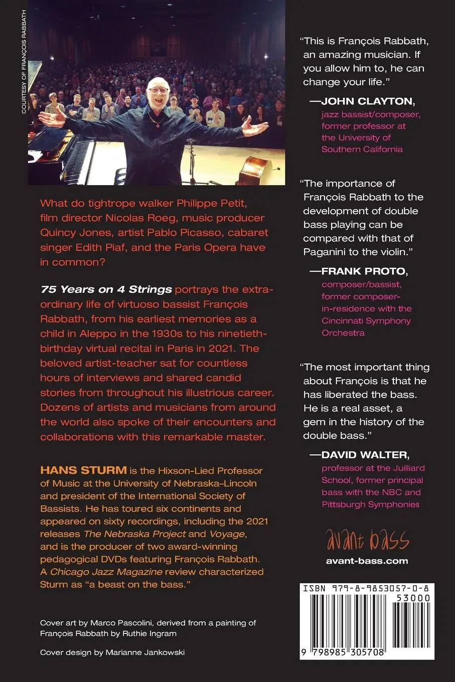 Rückseite: 9798985305708 | 75 Years on 4 Strings | The Life and Music of François Rabbath | Sturm