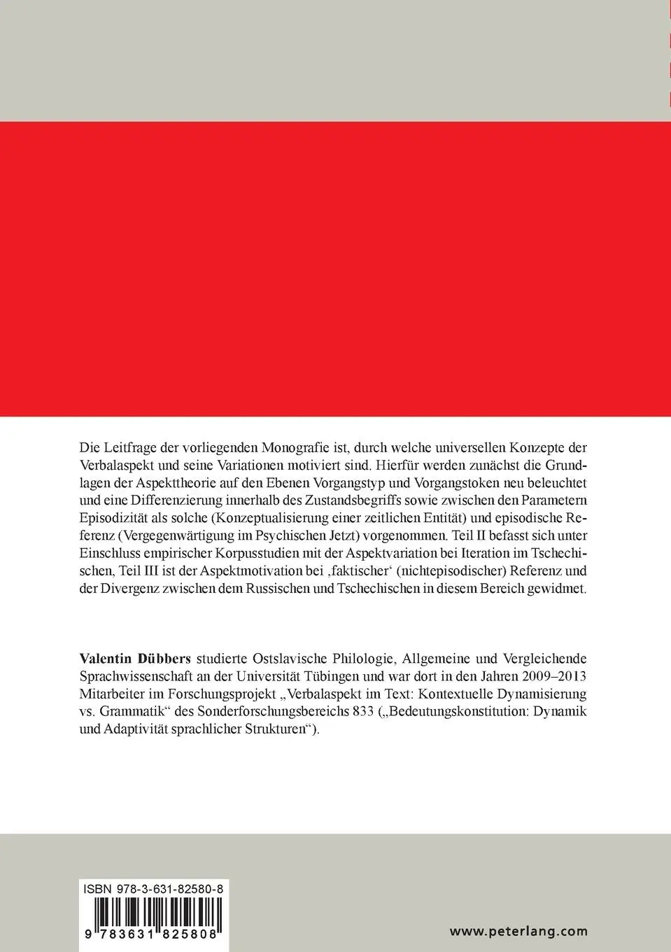 Rückseite: 9783631825808 | Konzeptuelle Motivationen des Verbalaspekts im Russischen und...