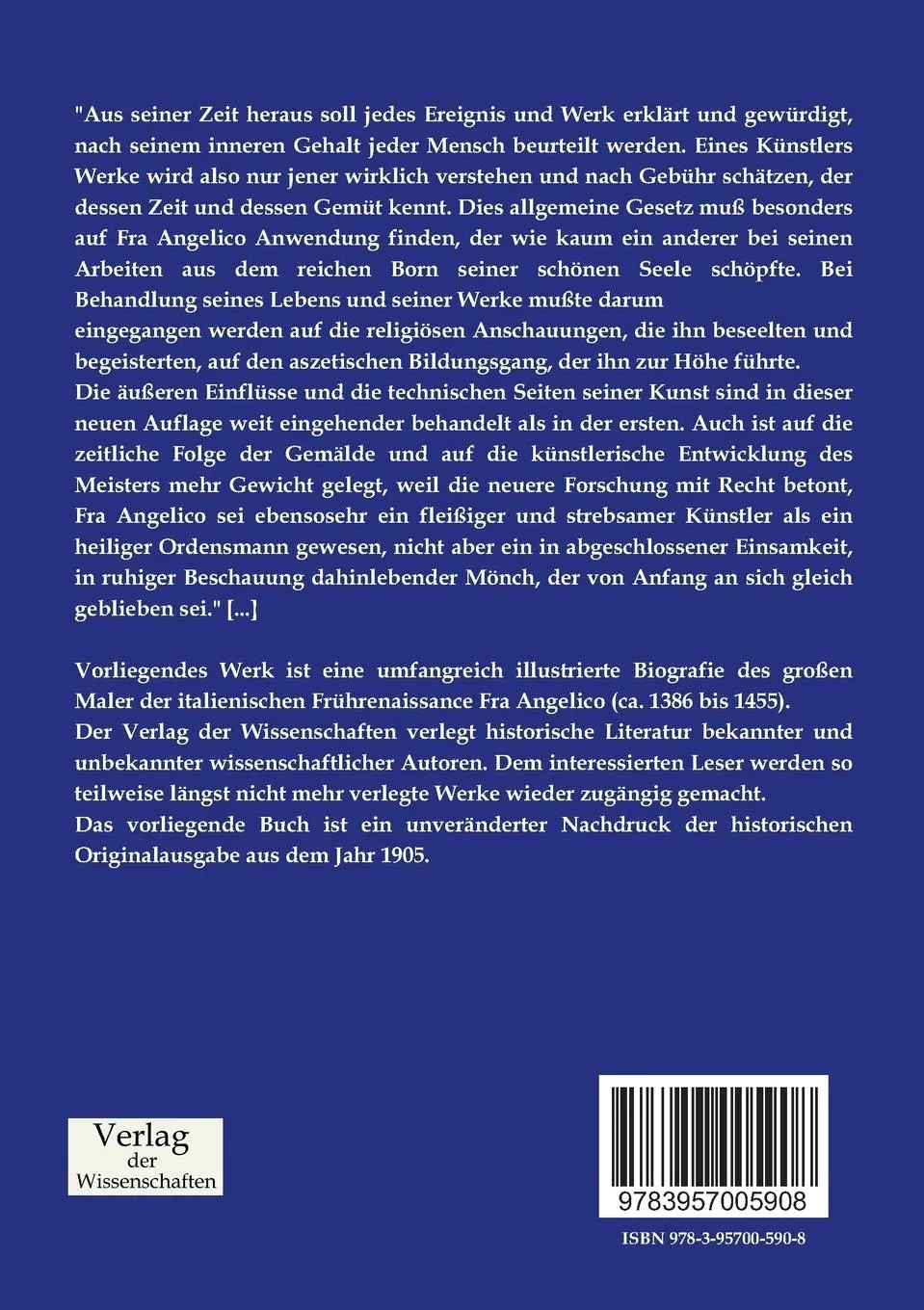 Rückseite: 9783957005908 | Fra Giovanni Angelico da Fiesole | Sein Leben und seine Werke | Buch