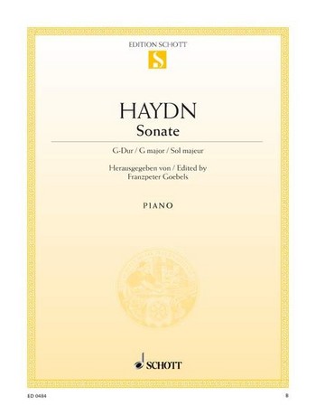 Cover: 9790001085908 | Sonate G Hob.Xvi:27 | Franz Joseph Haydn | Buch | Schott Music