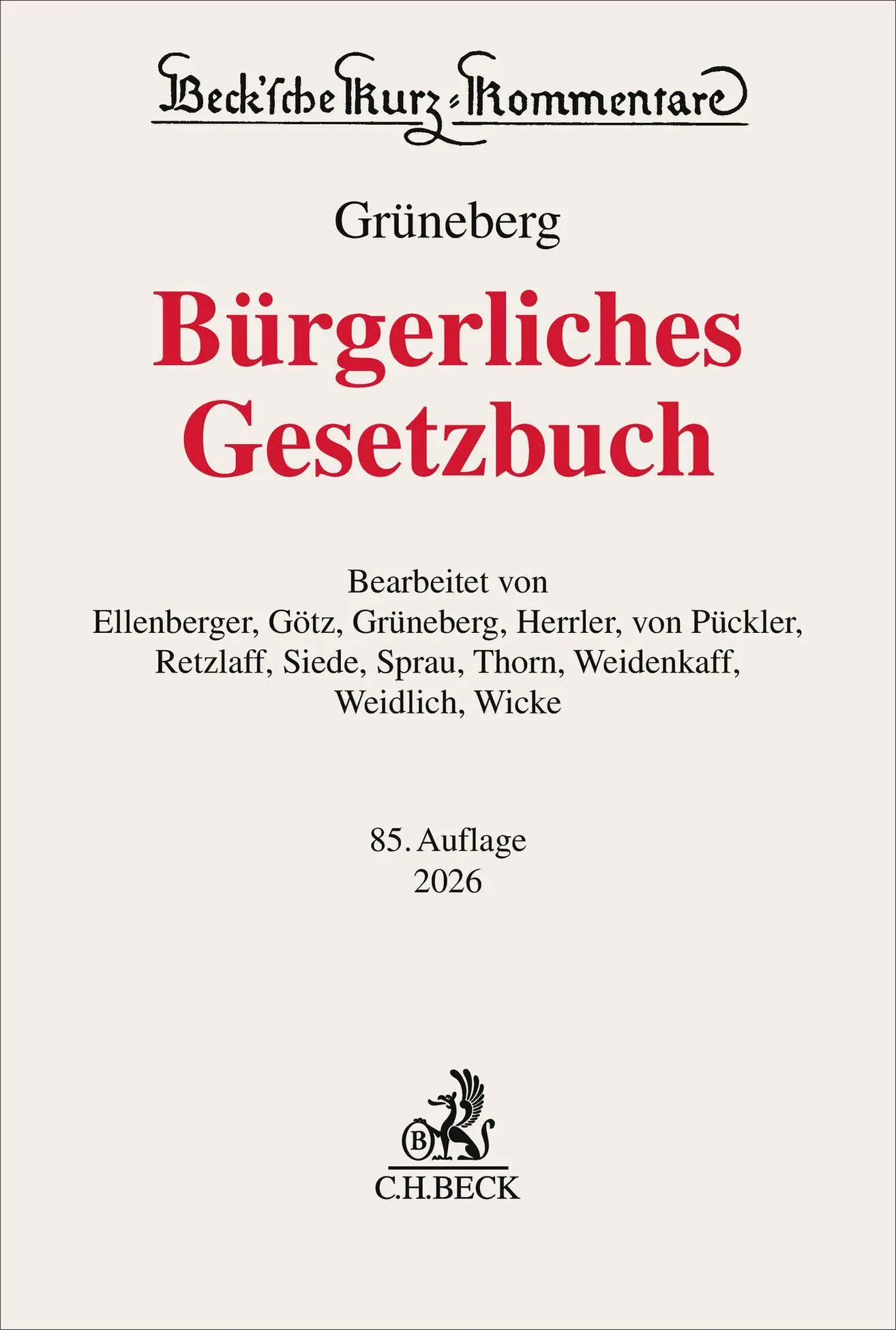 Cover: 9783406836008 | Bürgerliches Gesetzbuch. BGB | Buch | Beck Kurzkommentare | XXXVII