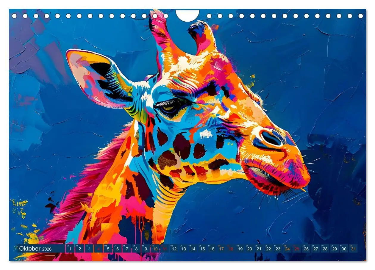 Bild: 9783457326008 | GIRAFFEN - Modern Art (Wandkalender 2026 DIN A4 quer), CALVENDO...