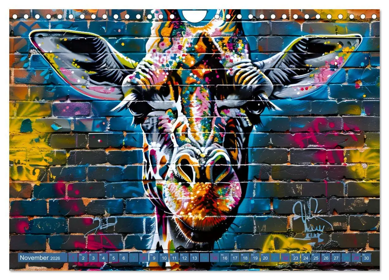 Bild: 9783457326008 | GIRAFFEN - Modern Art (Wandkalender 2026 DIN A4 quer), CALVENDO...