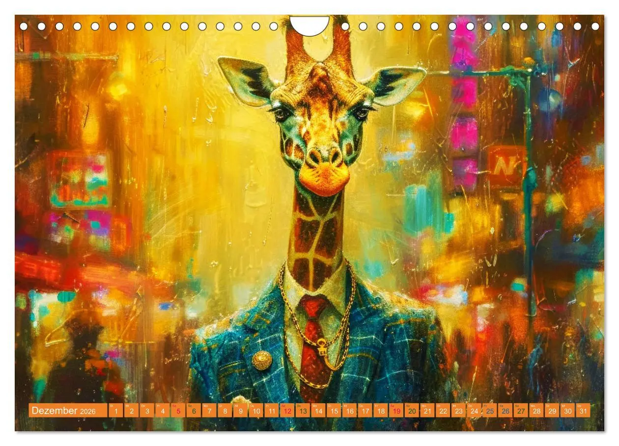 Bild: 9783457326008 | GIRAFFEN - Modern Art (Wandkalender 2026 DIN A4 quer), CALVENDO...